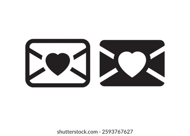 Love letter or romantic message envelope icon Vector