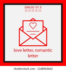 love letter, romantic letter vector icon