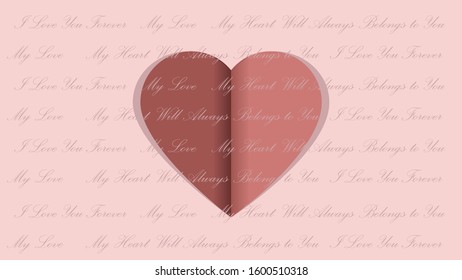 Love Letter Romantic Wording with Pink Heart Background Card for Valentines Day