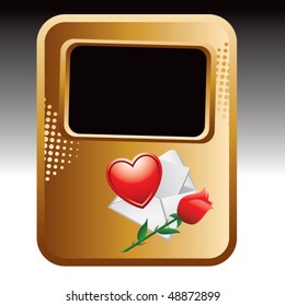 love letter and rose bronze halftone template