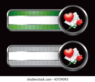 love letter and rose green and silver checkered tabs