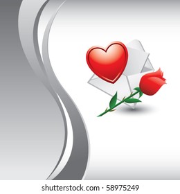 love letter and rose vertical silver wave