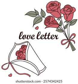 Love Letter and Roses Valentine's Day 