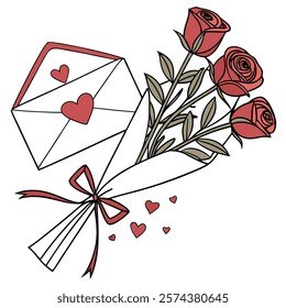 Love Letter and Roses Valentine's Day 