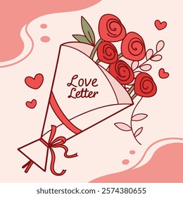 Love Letter and Roses Valentine's Day 