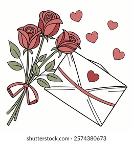 Love Letter and Roses Valentine's Day 