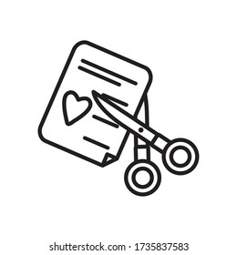 love letter and scissors over white background, line style, vector illustration - Powered by Shutterstock - Get 15% off with code: PIKWIZARD15