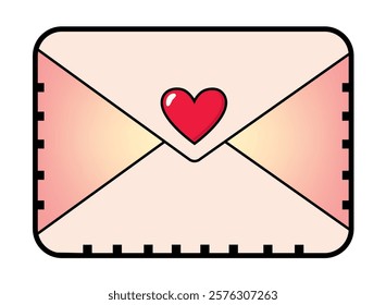 Love letter sealed with red heart for lover. Vector illustration for Valentine and the other special times.