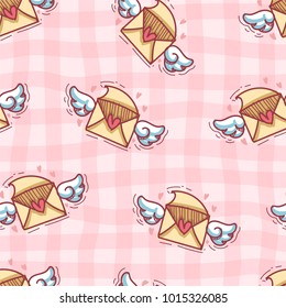 love letter seamless pattern cartoon style for valentine. background for valentine. vector illustration