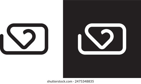 love letter sign, envelope mark, message icon, social media symbol vector illustration, logo template design