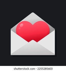 Love letter sign symbol. Email with heart icon. Illustration vector