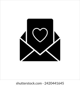 love letter silhoutte icon vector illustration . isolated on white background