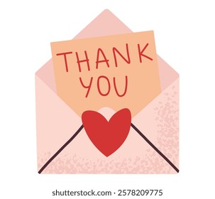 Love letter. Simple envelope card for Valentine's Day. Message in love concept. Vector illustration