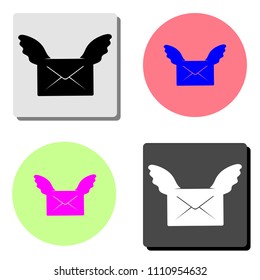 love letter. simple flat vector icon illustration on four different color backgrounds