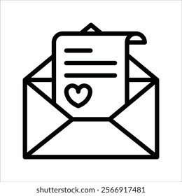 Love Letter Simple line icon