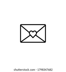 Letra de amor simple línea delgada ilustración vectorial