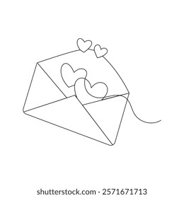 Love letter single-line art beautifully captures the essence of affection and connection, with a single flowing line that represents the heartfelt emotions shared on Valentine's Day.