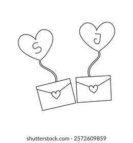 Love letter single-line art elegantly depicts the simplicity and depth of emotions, capturing the essence of love in a continuous, flowing line.