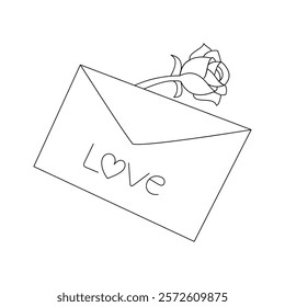 Love letter single-line art elegantly depicts the simplicity and depth of emotions, capturing the essence of love in a continuous, flowing line.