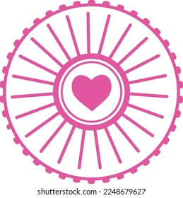 Love letter stamp. Romantic valentine mail mark