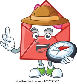 Love letter stylized Explorer having a compass