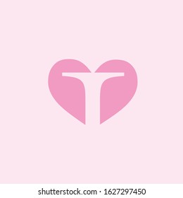 Love with Letter T Logo