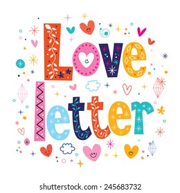 Love letter typography lettering decorative type