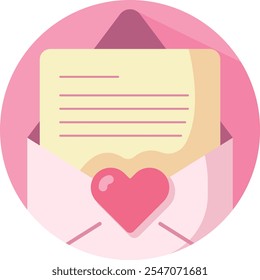 love letter valentines day card pink