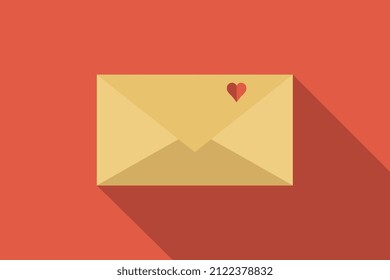 Love letter, Valentine's Day, commercial illustration and modern style, red background and shadow from above, vector.