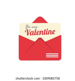 Love letter. Valentine's Day. Flat design. Vector illustration.