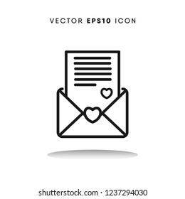 Love letter valentines day vector icon