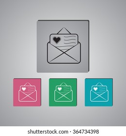 Love letter - Valentine's Day vector icon