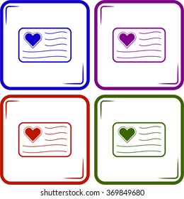 Love letter - Valentine's Day vector icon