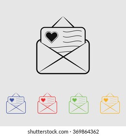 Love letter - Valentine's Day vector icon