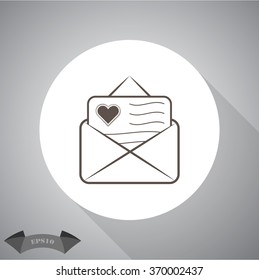 Love letter - Valentine's Day vector icon
