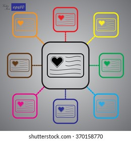 Love letter - Valentine's Day vector icon