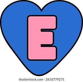 Love Letter Vector Element Alphabet E