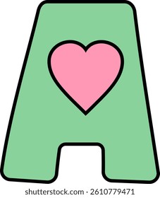 Love Letter Vector Element Alphabet A