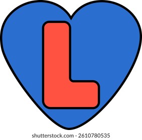 Love Letter Vector Element Alphabet L