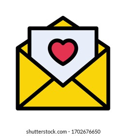love letter vector flat color icon 