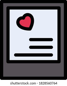 love letter vector flat color icon 