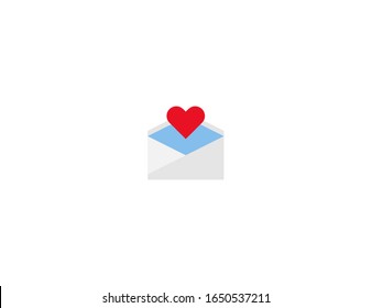 Love letter vector flat icon. Isolated love letter envelope emoji illustration 