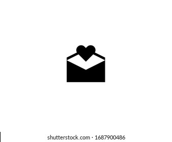 Love letter vector flat icon. Isolated love letter envelope illustration 