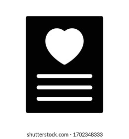 love letter vector glyph flat icon 