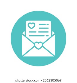 Love Letter  Vector Gylph Icon. Eps 10 File 