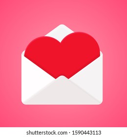 Love Letter Vector. Heart shaped letter For writing in your heart to send to your lover during Valentine's Day.