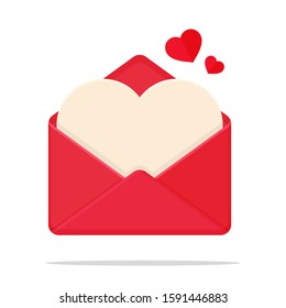 Love Letter Vector. Heart shaped letter For writing in your heart to send to your lover during Valentine's Day.