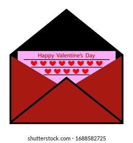 Love Letter Vector. Heart shaped letter For writing in your heart to send to your lover during Valentine's Day.
