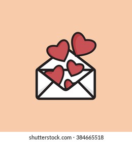 Love letter vector icon
