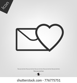 Love letter vector icon